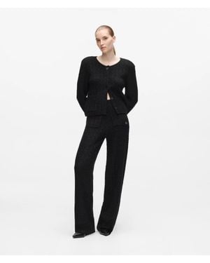 KARL LAGERFELD Bouclé Knitted Pants - Black