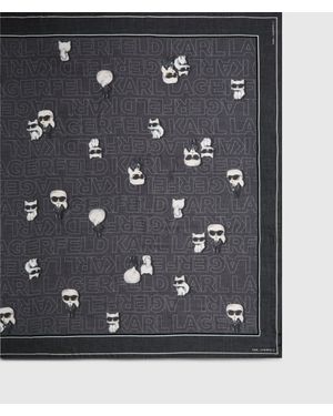 KARL LAGERFELD Ikon Modal-Blend Scarf - Blue