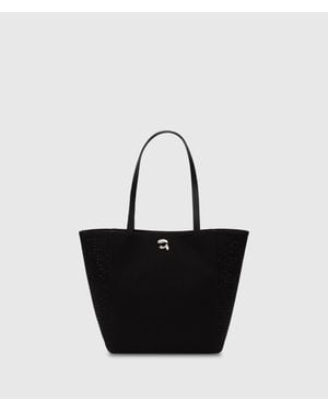 KARL LAGERFELD Ikon Medium Rhinestone Tote Bag - Black