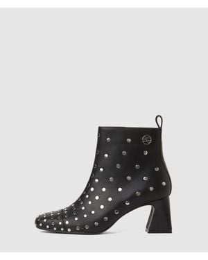 KARL LAGERFELD Beata Studded Ankle Boots - Black