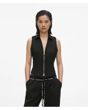 KL Jeans Pinstripe Waistcoat - Black