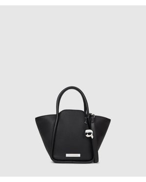 KARL LAGERFELD Ikon Pebble Small Tote Bag - Black