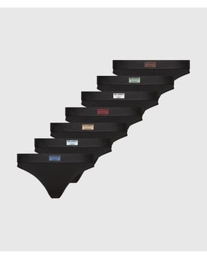 KARL LAGERFELD Days Of The Week Thongs – 7-Pack - Black