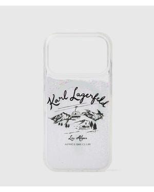 KARL LAGERFELD Apres Ski Glitter Iphone 17 Pro Case - White