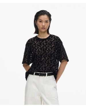 KL Jeans Floral Mesh T-Shirt - Black