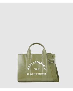 KARL LAGERFELD Rue St-Guillaume Coated Tote Bag - Green