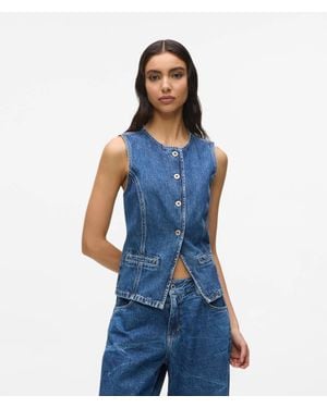 KL Jeans Fitted Denim Waistcoat - Blue