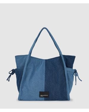 KL Jeans Two-Tone Denim Shopper - Blue
