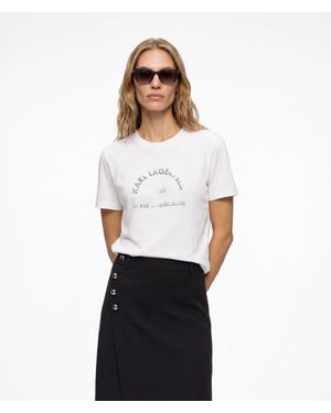 KARL LAGERFELD Exclusive Rue St-Guillaume Rhinestone T-Shirt - White