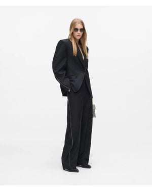 KARL LAGERFELD Barrel-Leg Zip Pants - Blue