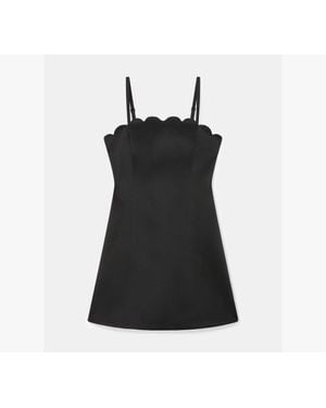 Kate Spade Satin Scallop Mini Dress - Black