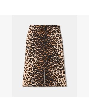 Kate Spade Leopard Midi Skirt - Brown