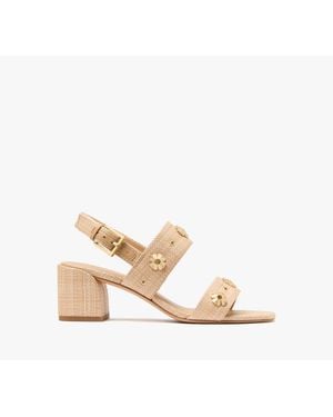Kate Spade Spade Flower Studded Block Heel Sandals in Black