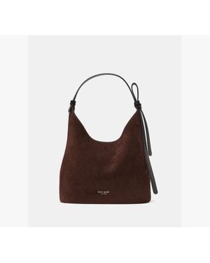 Kate Spade Loop Suede And Shiny Leather Carryall Bag - Brown