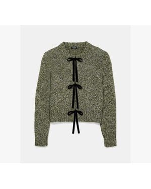 Kate Spade Bow Front Cardigan - Green