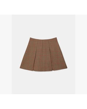 Kate Spade Plaid Box Pleat Mini Skirt - Brown