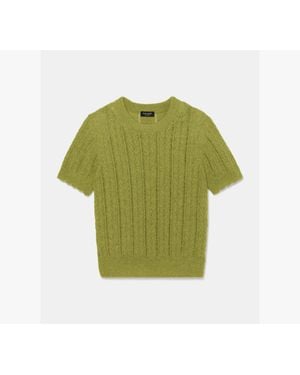 Kate Spade Pointelle Short Sleeve Sweater - Green