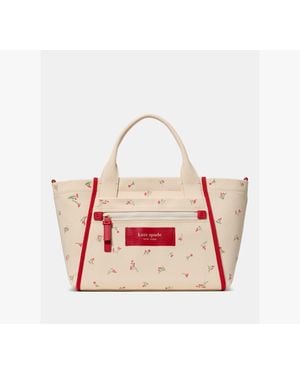 Kate Spade Dash Vibrant Buds Canvas Tote Bag - Pink