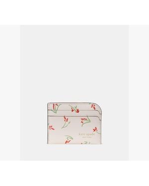Kate Spade Devin Vibrant Buds Card Holder - White