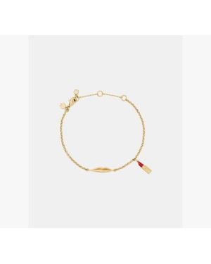Kate Spade Caviar And Crimson Lipstick Line Bracelet - White