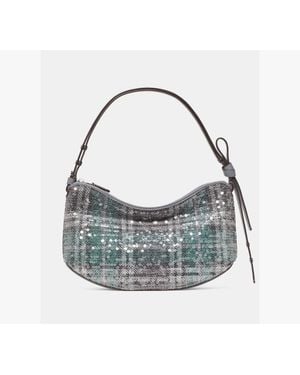 Kate Spade Loop Sequin Plaid Boucle Shoulder Bag - Gray