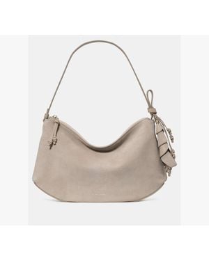 Kate Spade Loop Suede Large Shoulder Bag - Gray