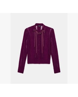 Kate Spade Pointelle Cardigan - Purple