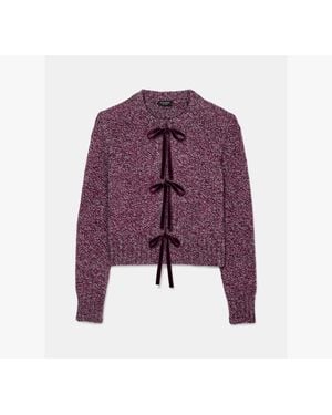 Kate Spade Bow Front Cardigan - Purple