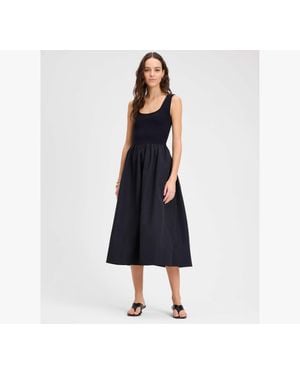 Kate Spade Mixed Media Midi Dress - Blue