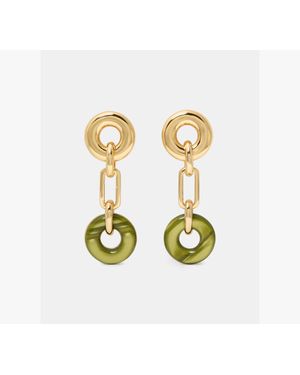 Kate Spade Interlock Linear Earrings - White