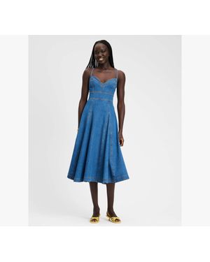 long pale blue dress Blue Tulle Long A-Line Prom Dress, Blue Spaghetti Straps Party Dress w