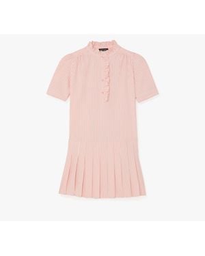 Kate Spade Seersucker Pleated Shirt Dress - Pink