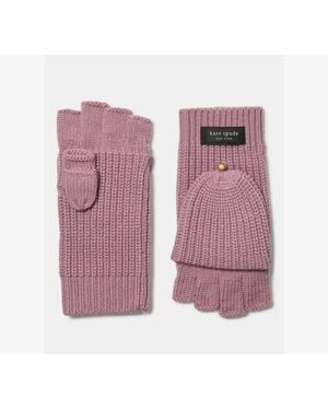 Kate Spade Sam Label Pop Top Mitten - Pink