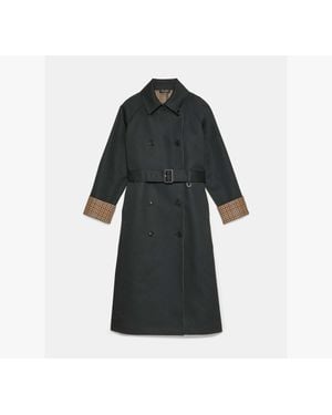 Kate Spade Shepard Check Trench Coat - Black