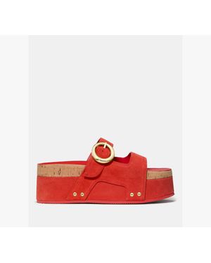 Kate Spade Halo Platform Footbed Sandal - Red