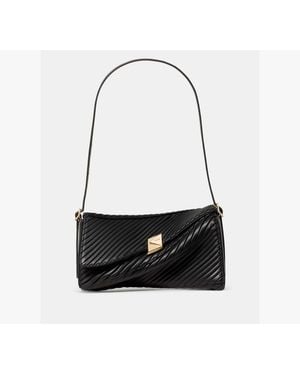 Kate Spade Deco Pleated Twisted Flap Shoulder Bag - Black