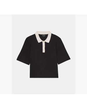 Kate Spade Cropped Polo Sweater - Black