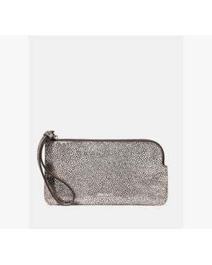 Kate Spade Zippy Metallic Dot Suede Wristlet - Gray