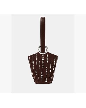 Kate Spade Halo Embellished Suede Mini Bucket Bag - Brown