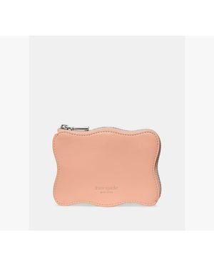 Kate Spade Wavy Mini Zip Card Case - Natural