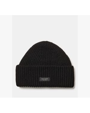 Kate Spade Sam Label Beanie - Black