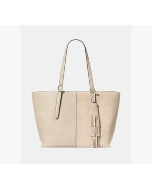 Kate Spade 454 Suede Fringe Tote Bag - Natural