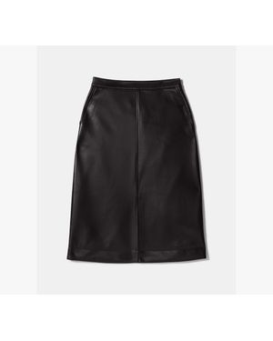 Kate Spade Faux Nappa Midi Skirt - Black