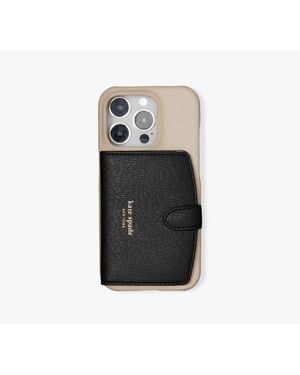 Kate Spade Morgan Colorblocked Iphone 15 Pro Cardholder Case - Black