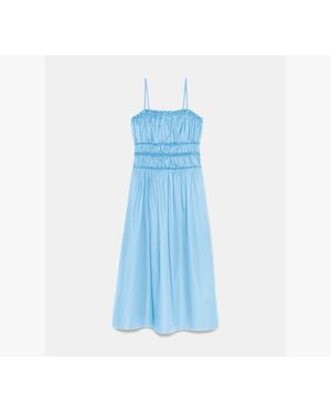 Kate Spade Smocked Strapless Midi Dress - Blue