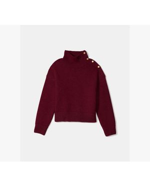 Kate Spade Turtleneck With Bauble Buttons - Red