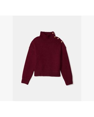 Kate Spade Turtleneck With Bauble Buttons - Red