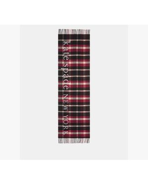 Kate Spade Park Ave Plaid Yarndye Scarf - Red
