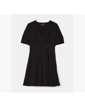 Kate Spade Fluid Puff Sleeve Mini Dress - Black