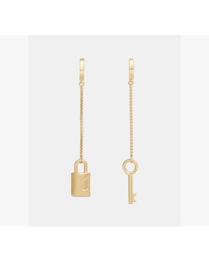 Kate Spade Lock Asymmetrical Linear Earrings - White